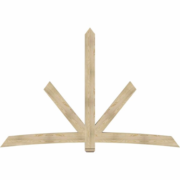 Ekena Millwork Alberta Rough Sawn Timber Gable Bracket, Douglas Fir, 108"W x 72"H x 4"D x 6"F, 16/12 Pitch GBW108X72X0406ALB00RDF - main